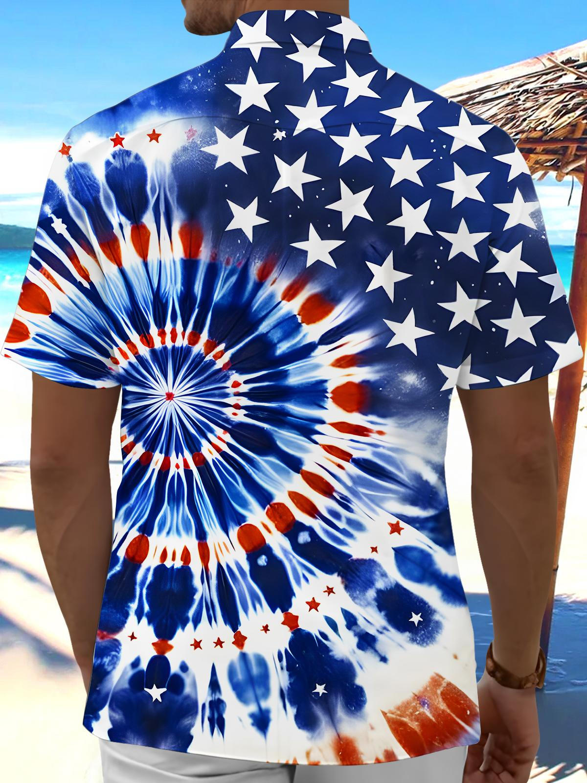 Independence Day Men's Pocket Short Sleeve Shirts