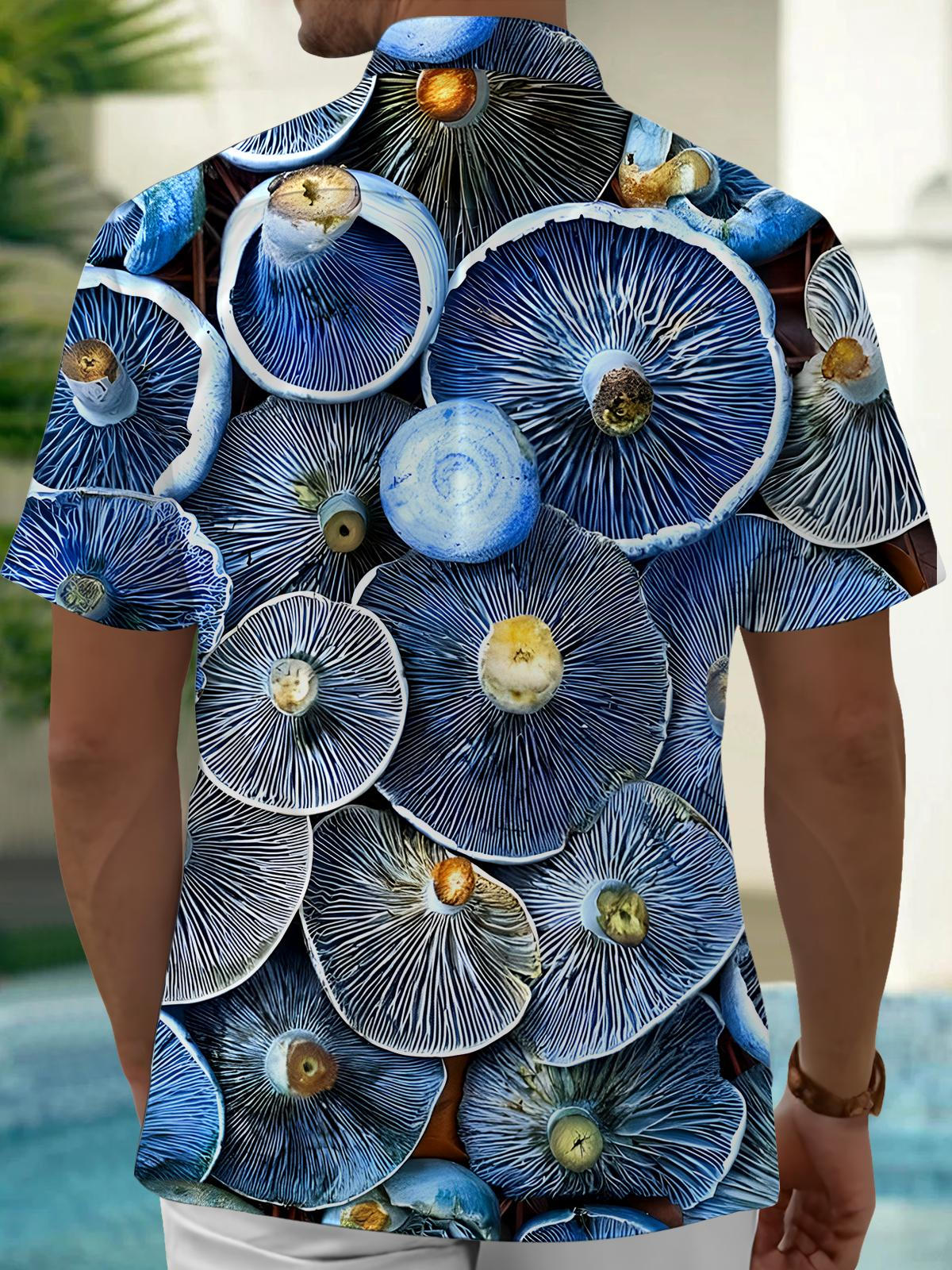 Mushroom Men's Pocket Short Sleeve Shirts