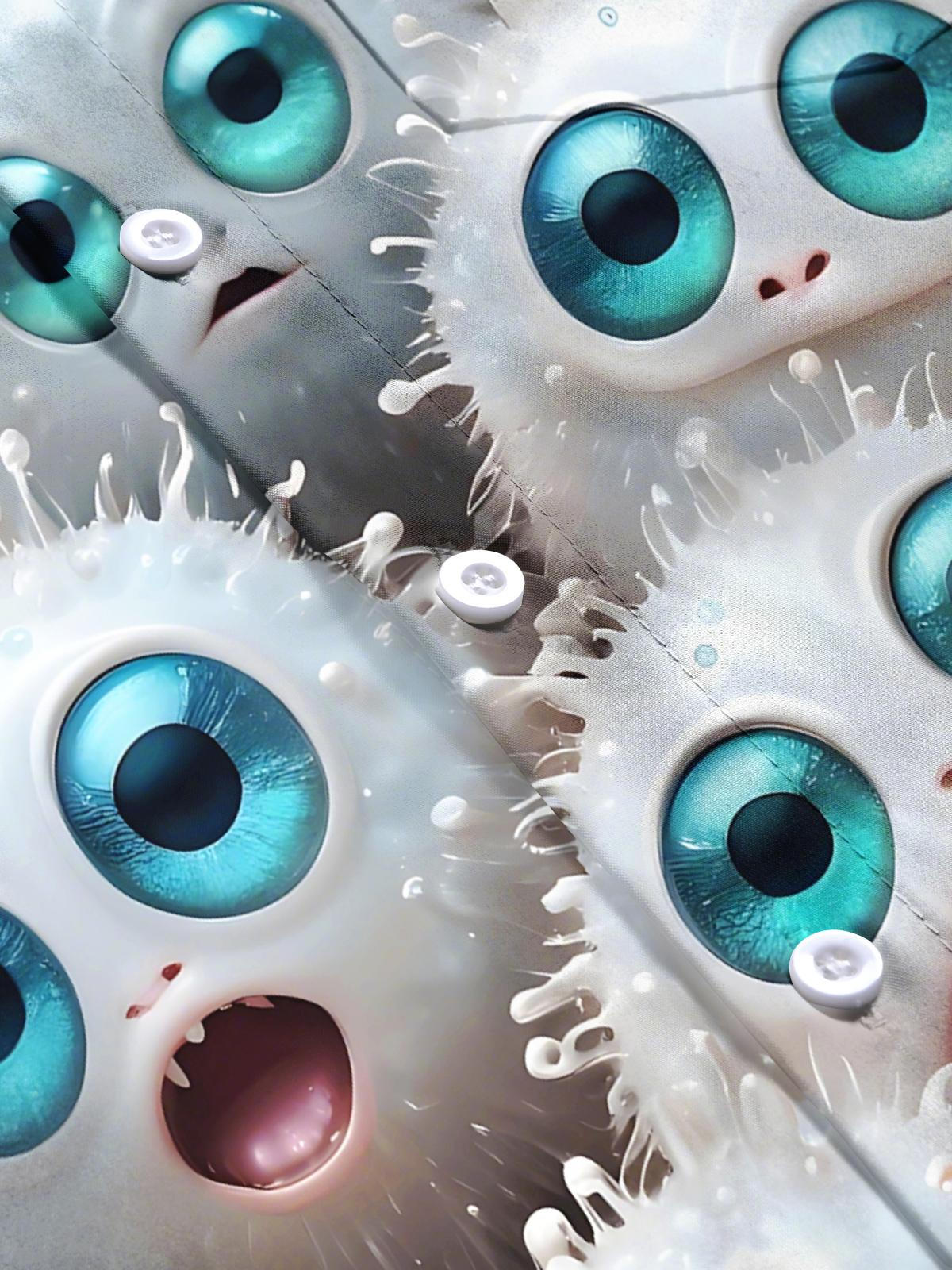 Funny Print Men's Pocket Short Sleeve Shirts