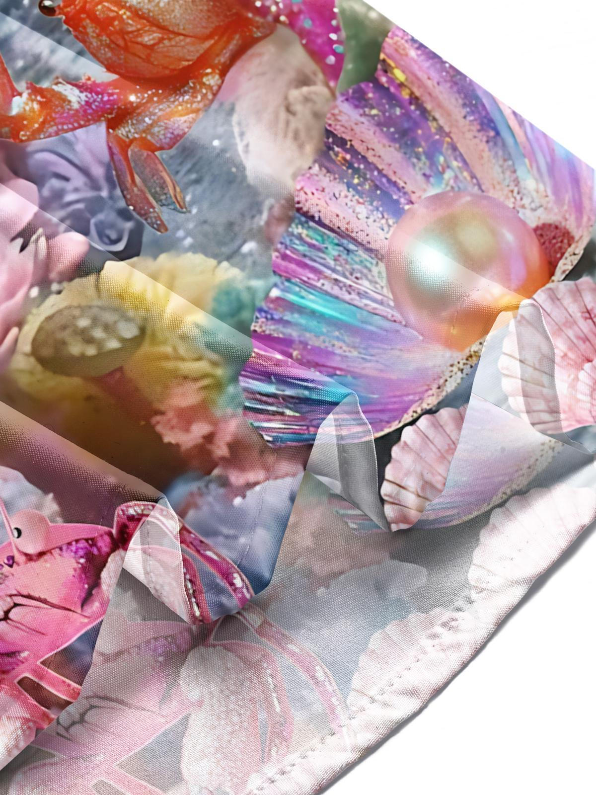 Marine Life Print Men's Pocket Short Sleeve Shirts