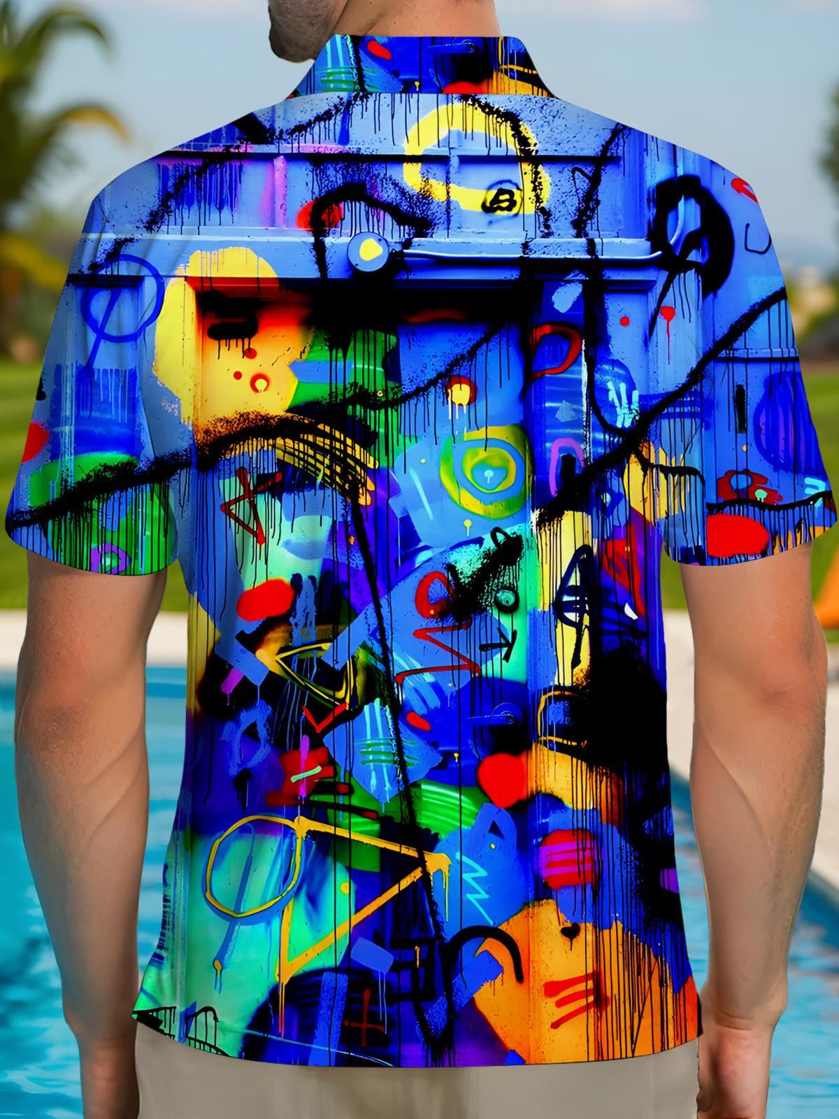 Tie Dye Men's Short Sleeve Button Polo