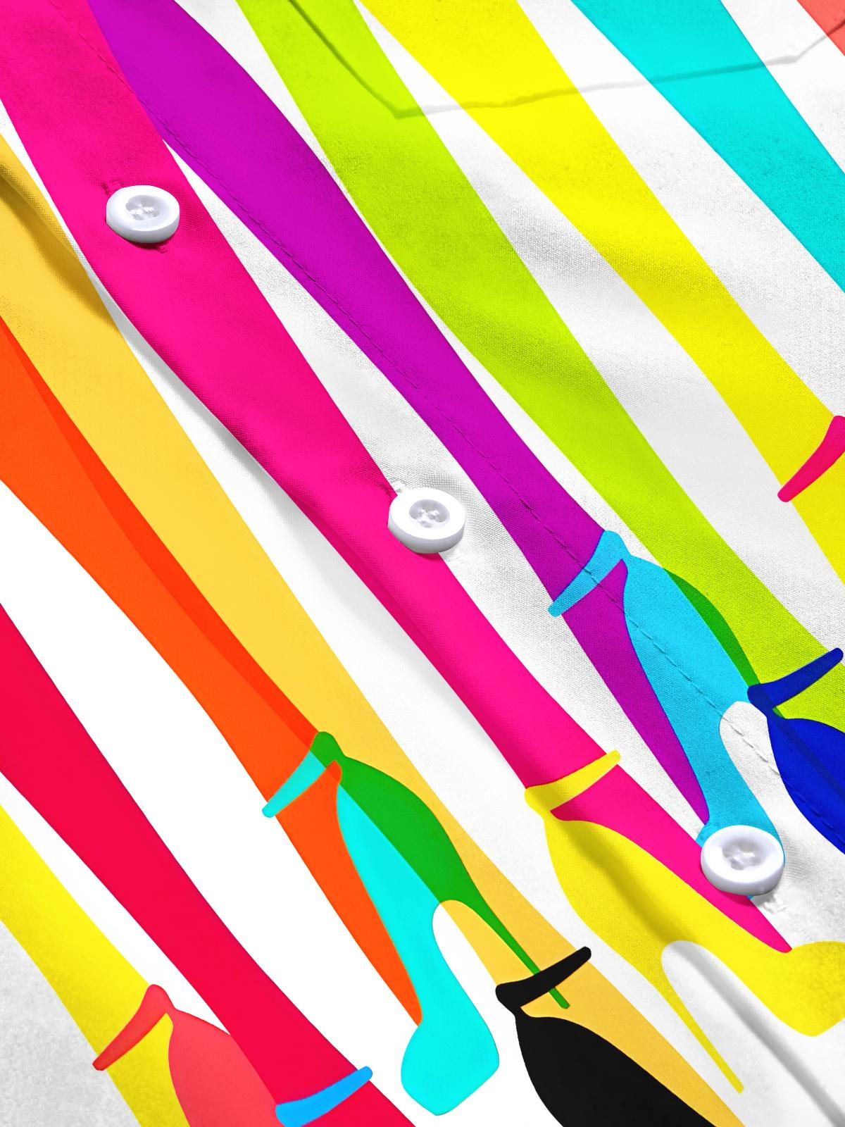 Fun Art Colorful Long High Heels Men's Pocket Short Sleeve Shirts