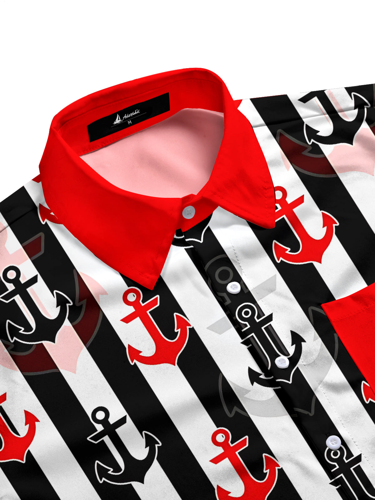 Anchor Print Men's Pocket Short Sleeve Shirts