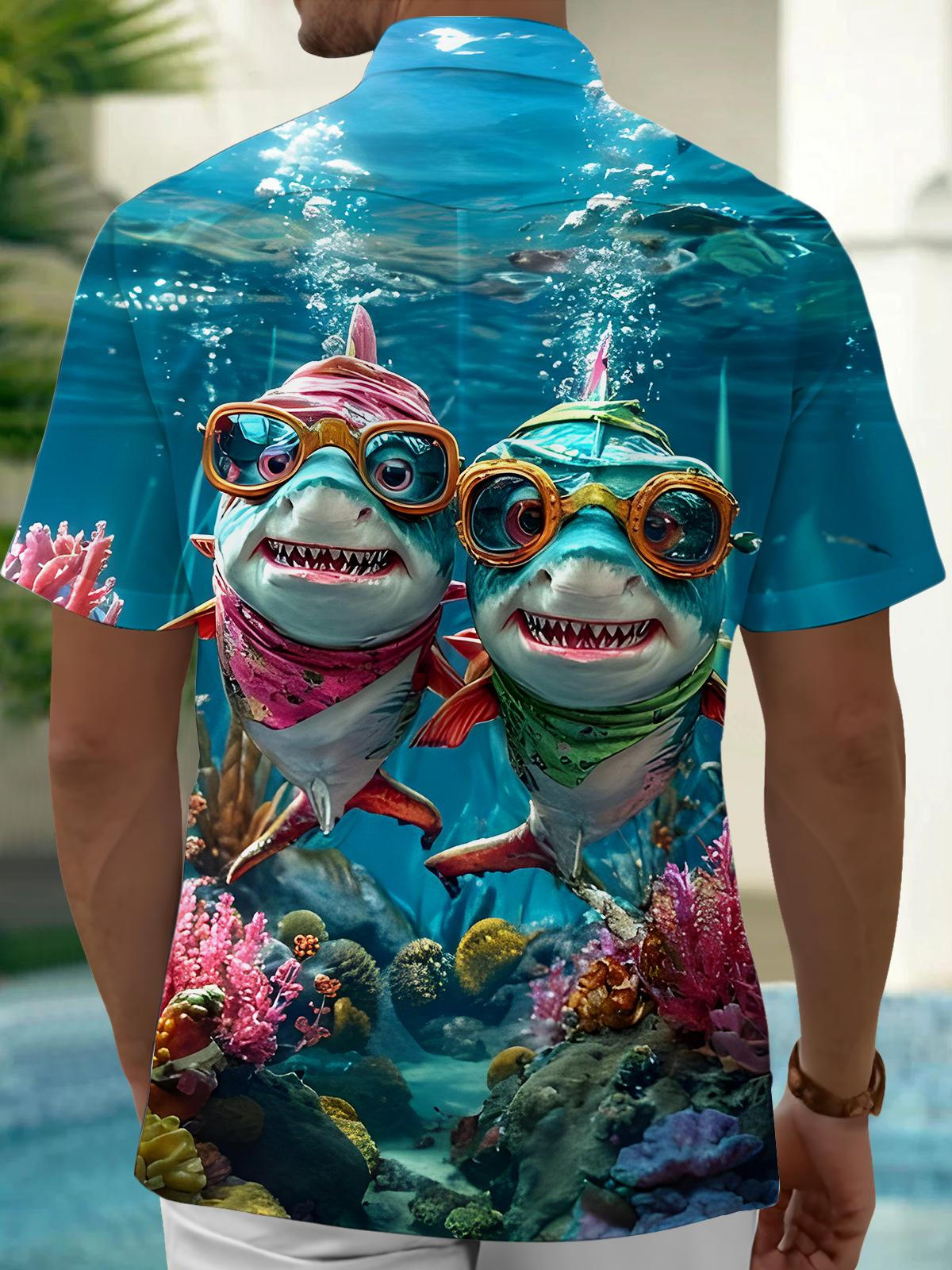 Shark Men's Pocket Short Sleeve Shirts