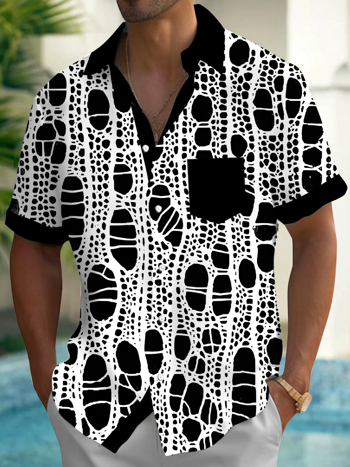 Geometry Men's Pocket Short Sleeve Shirts