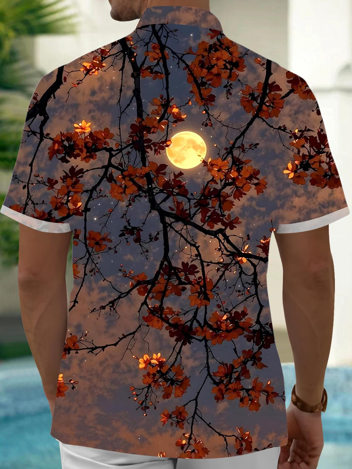 Moon Men's Pocket Short Sleeve Shirts