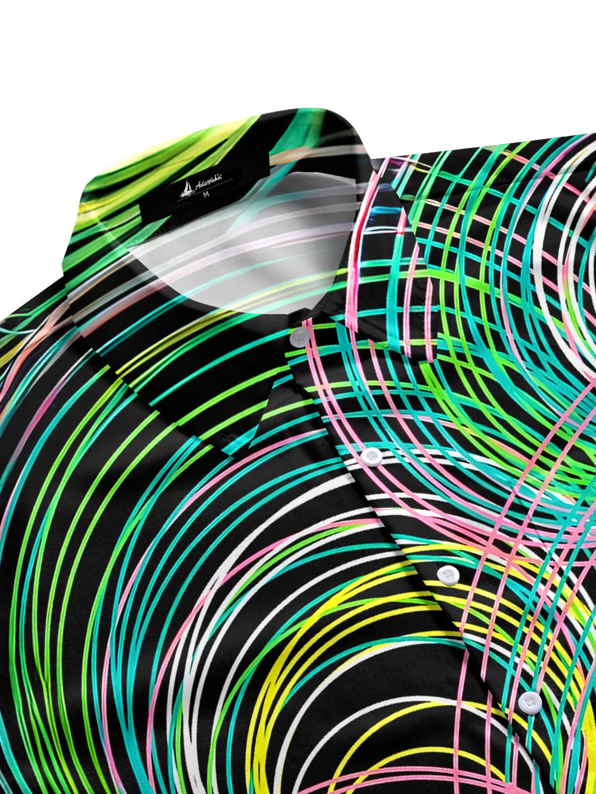 Geometry Circle Men's Pocket Short Sleeve Shirts