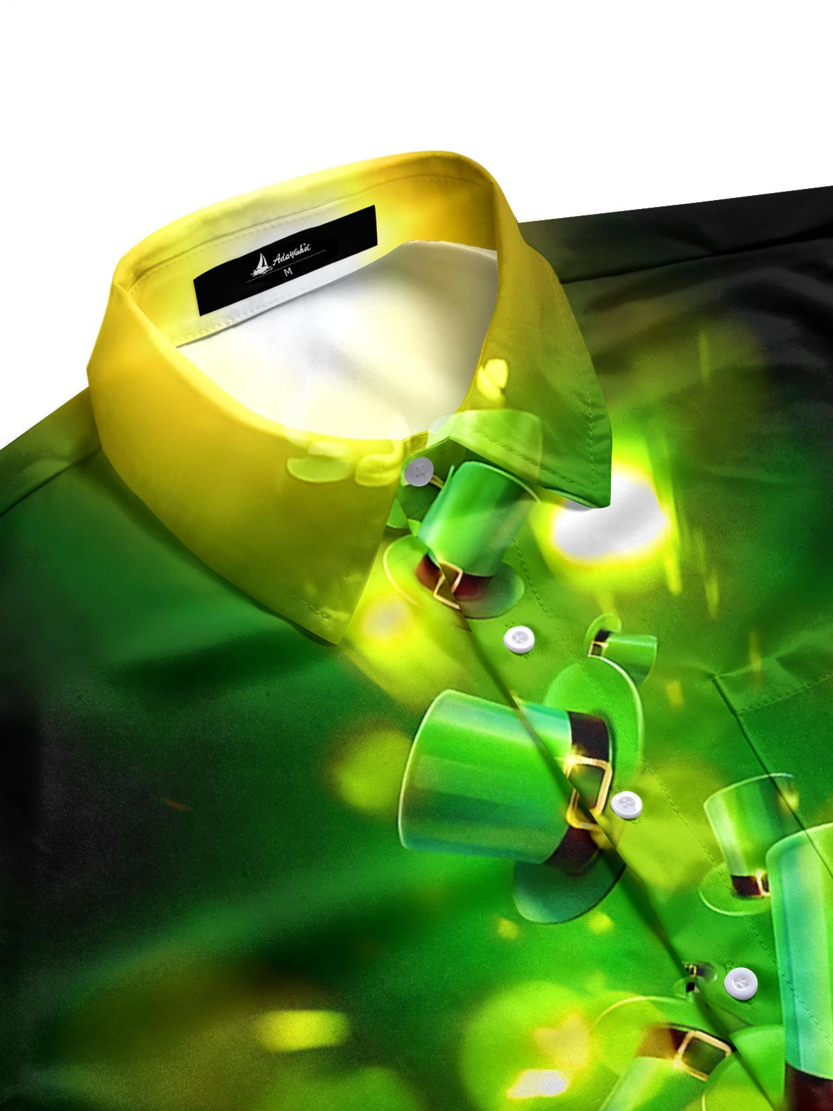 St. Patrick's Day Hat Men's Pocket Short Sleeve Shirts