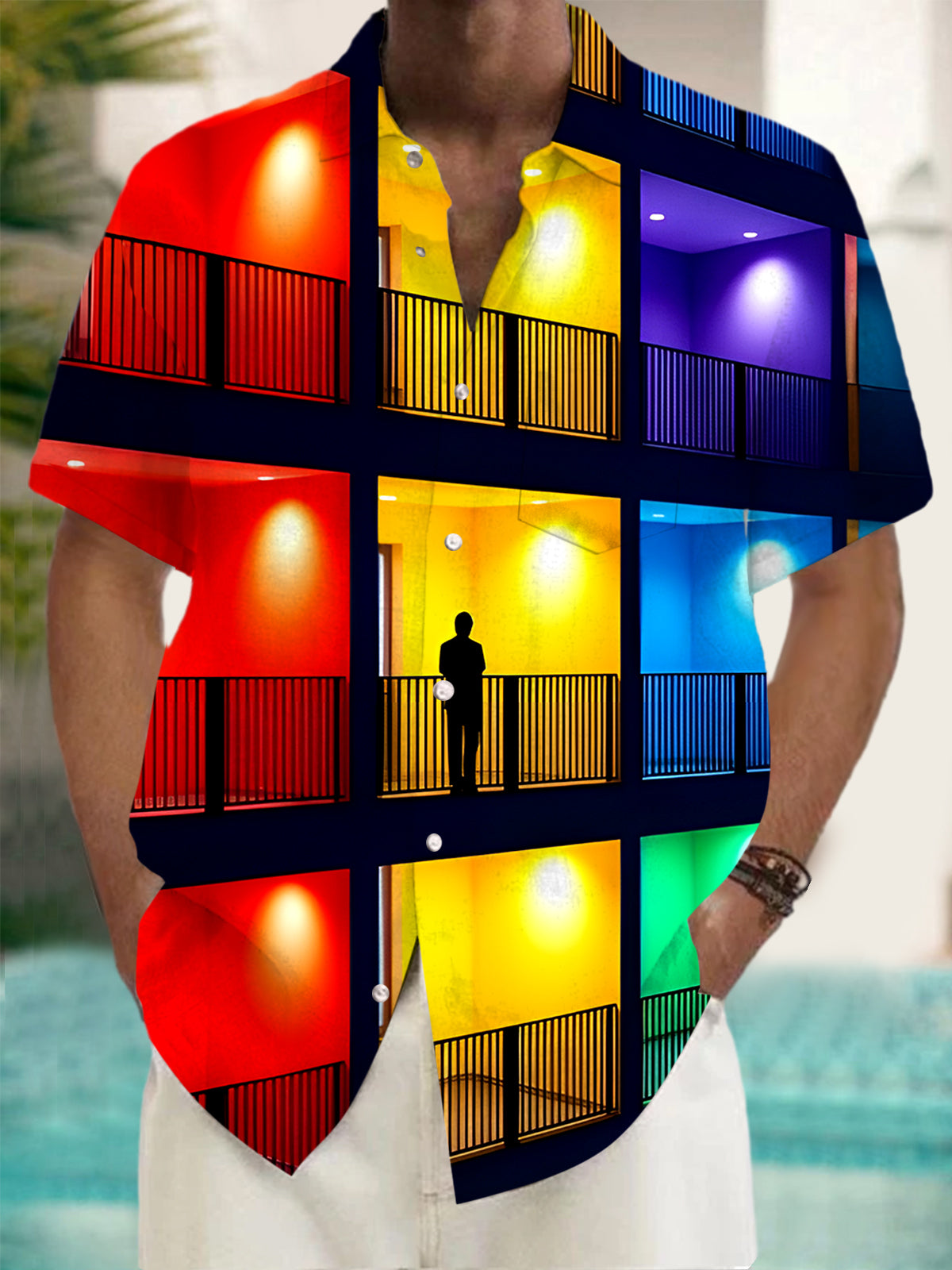 Balcony Men's Pocket Short Sleeve Shirts