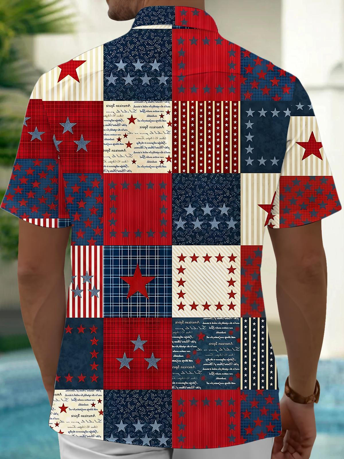 Independence Day Men's Pocket Short Sleeve Shirts