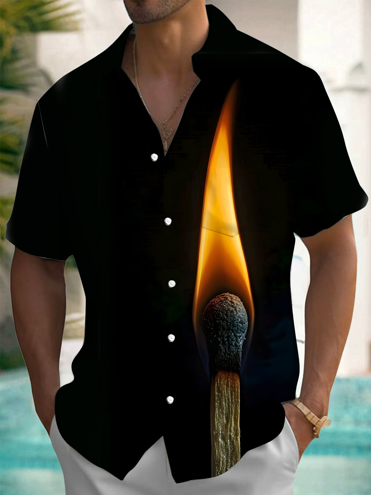 Match Print Men's Pocket Short Sleeve Shirts