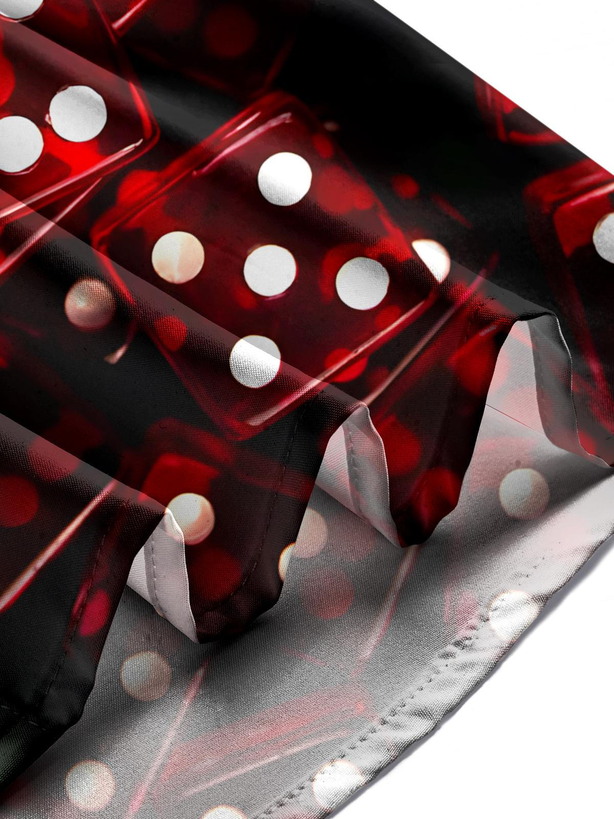 Dice Print Men's Pocket Short Sleeve Shirts