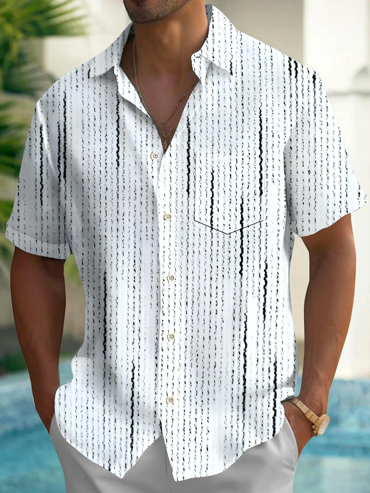 Geometry Men's Pocket Short Sleeve Shirts