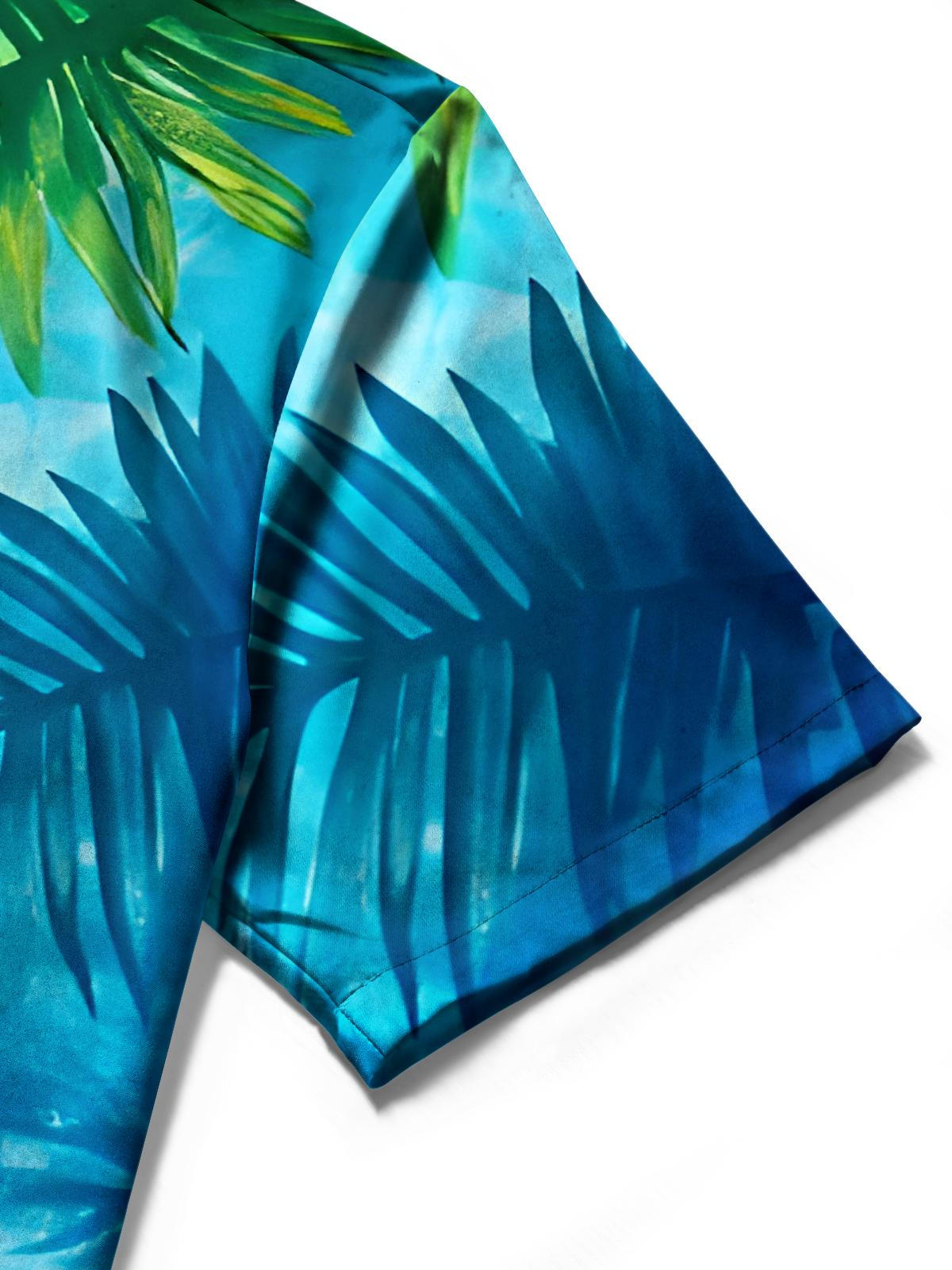 Leaf Tie Dye Men's Pocket Short Sleeve Shirts