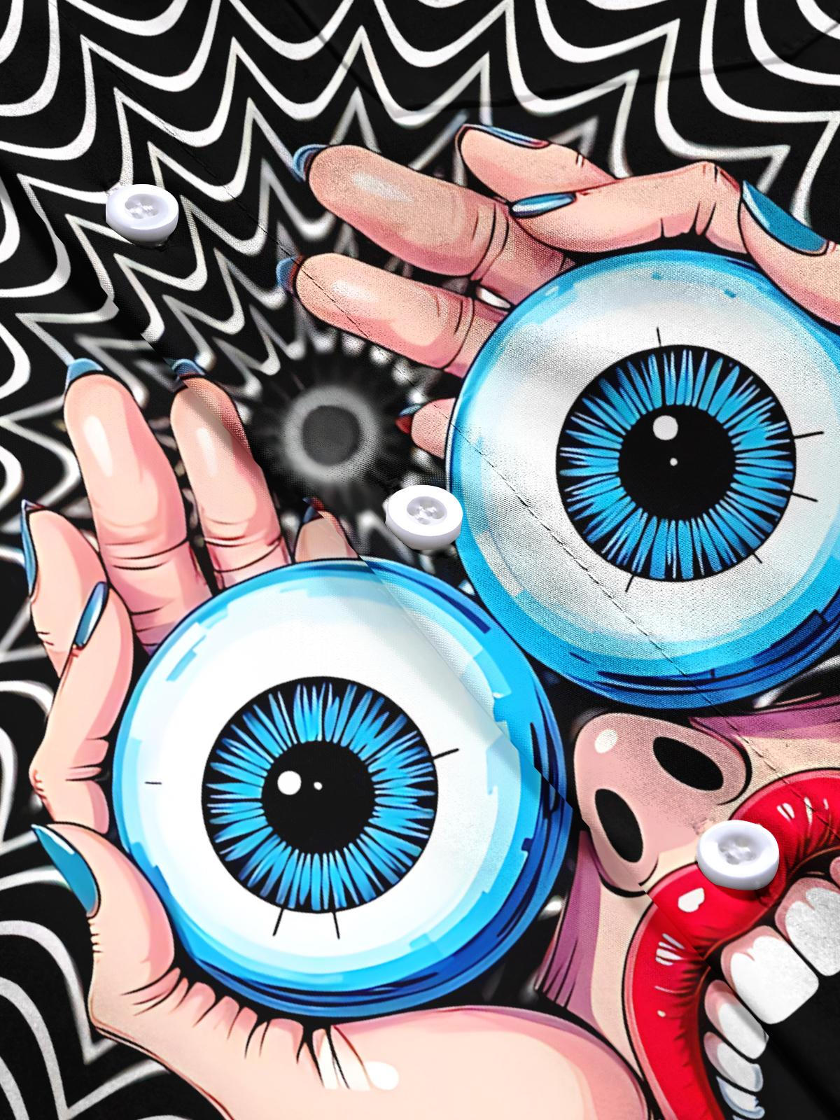 Funny Print Men's Pocket Short Sleeve Shirts