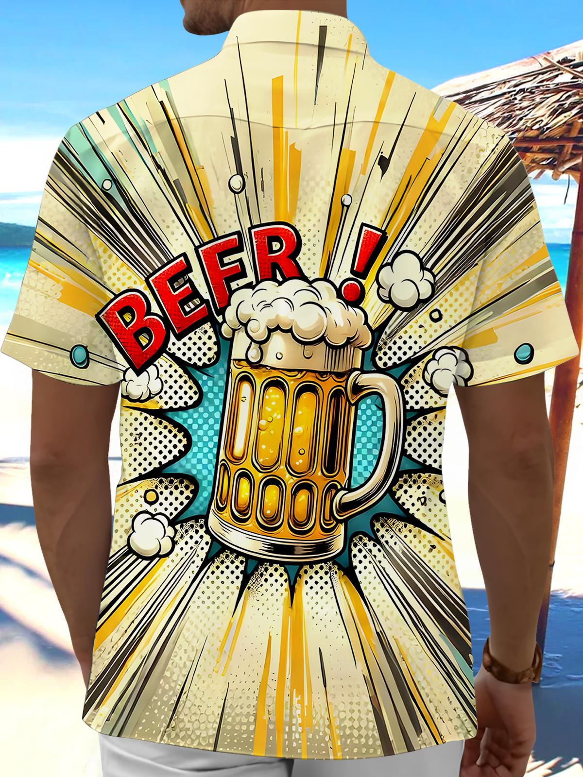 Hawaiian Beer Men's Pocket Short Sleeve Shirts