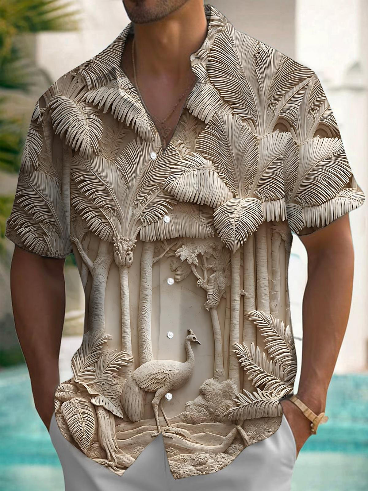 Art Print Men's Pocket Short Sleeve Shirts