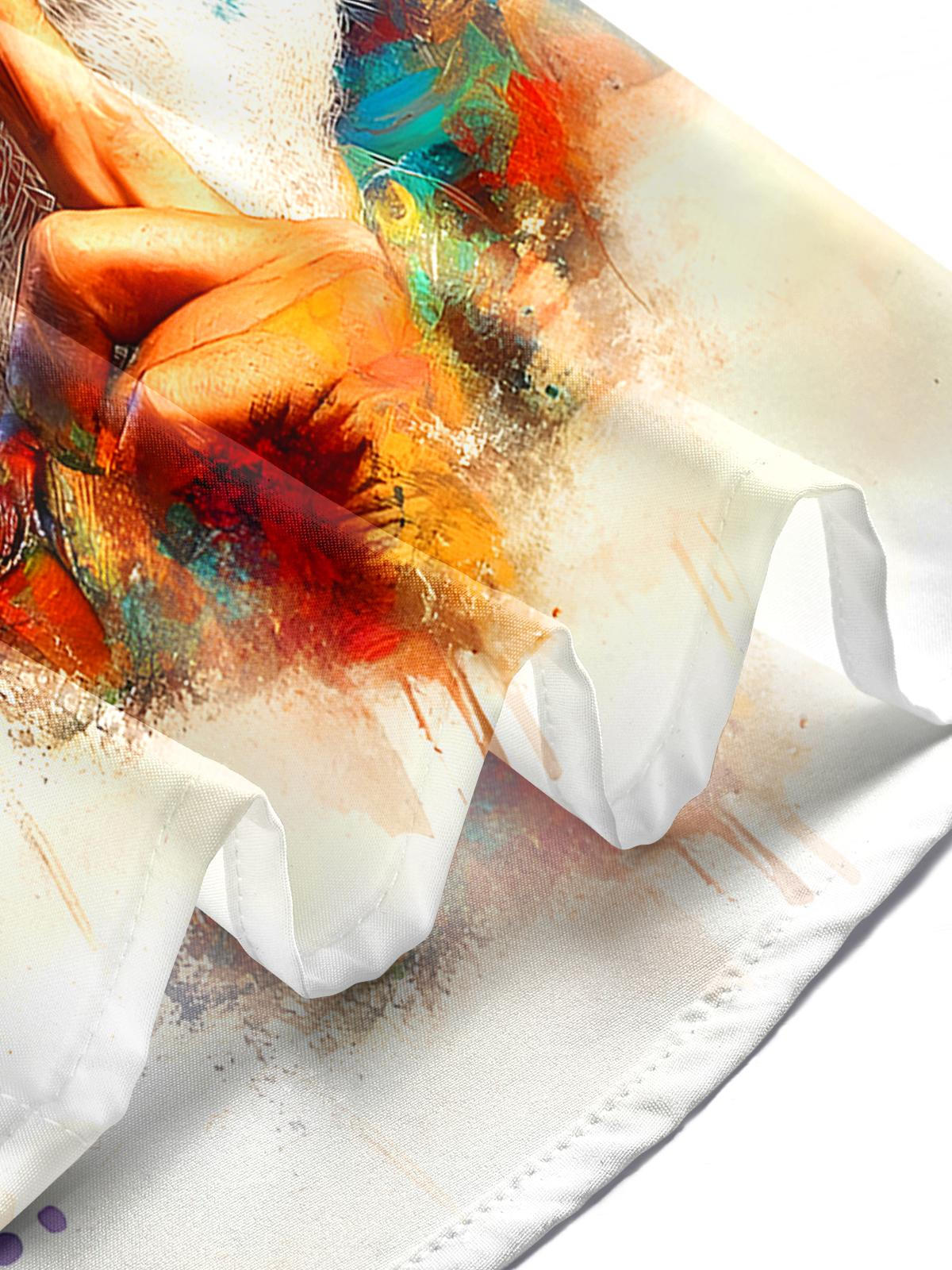 Santa Claus Tie Dye Men's Pocket Short Sleeve Shirts