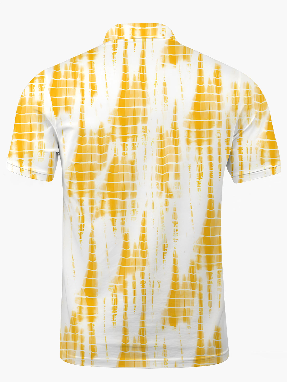 Gradient Print Men's Short Sleeve Button Polo Shirt