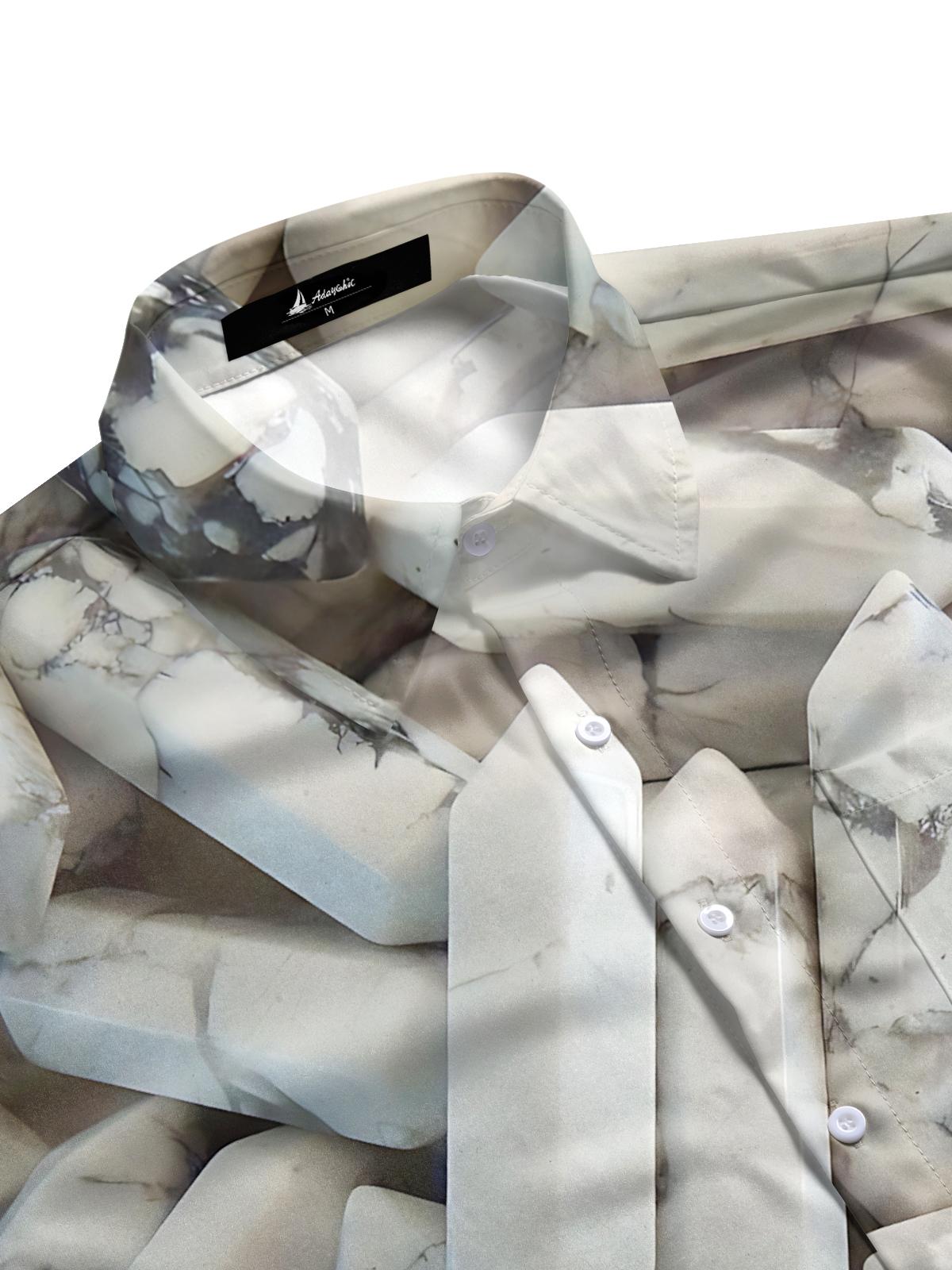 Crystal Print Men's Pocket Short Sleeve Shirts