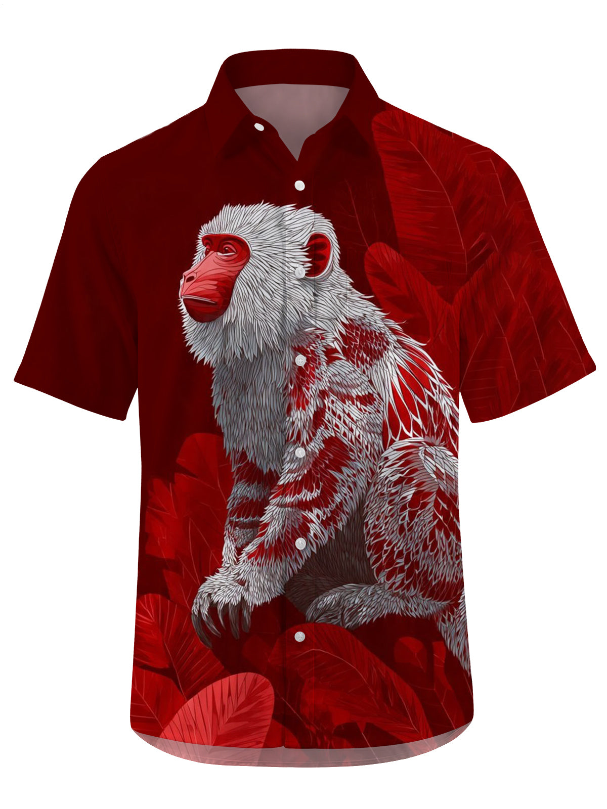 Monkey Print Men's Pocket Short Sleeve Shirts