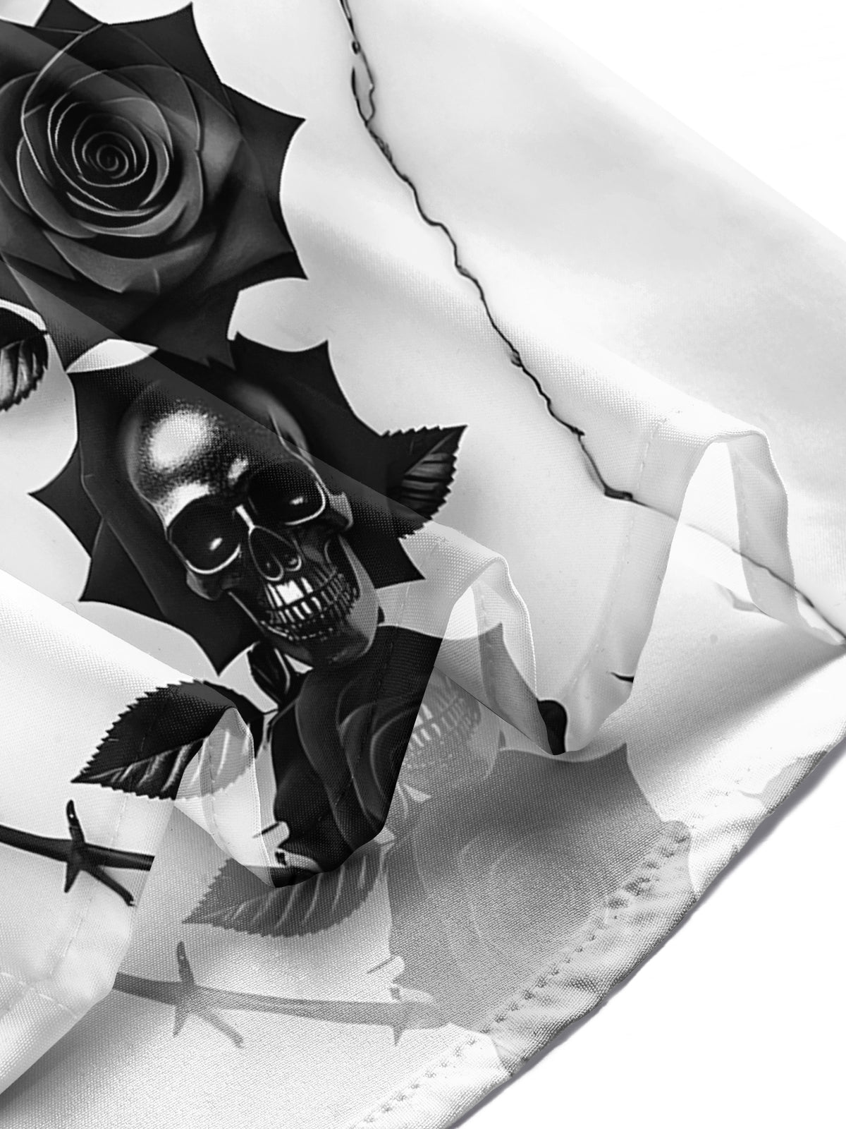 Skull Floral Men's Pocket Short Sleeve Shirts