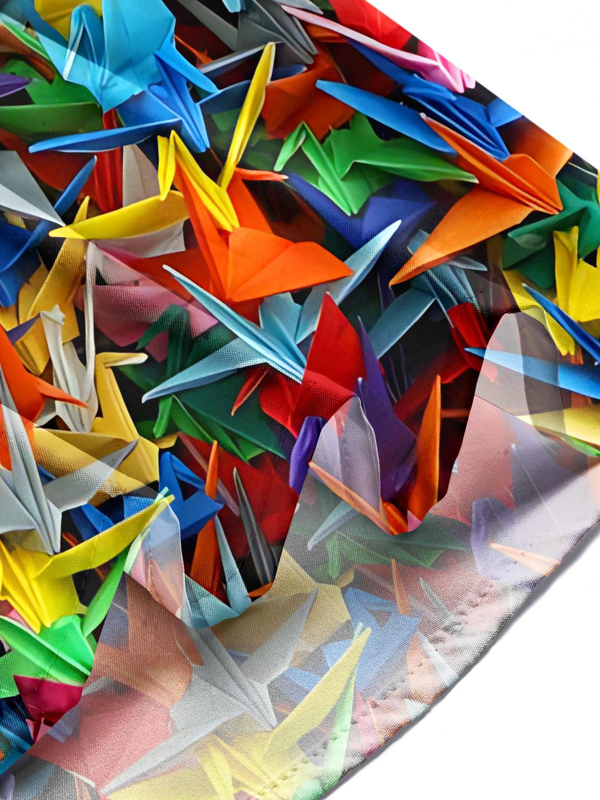 Paper Cranes Print Men's Pocket Long Sleeve Shirts