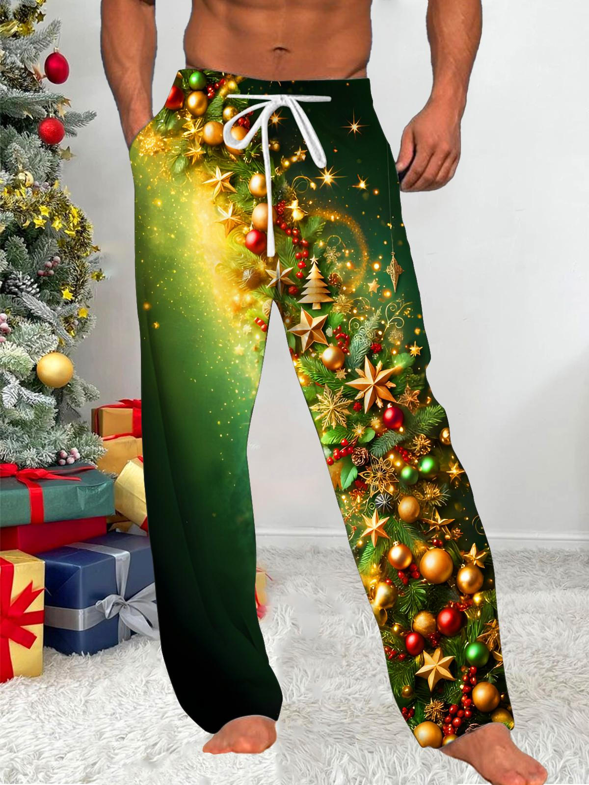 Sparkling Christmas Xmas Men's Casual Elastic Waist Pants