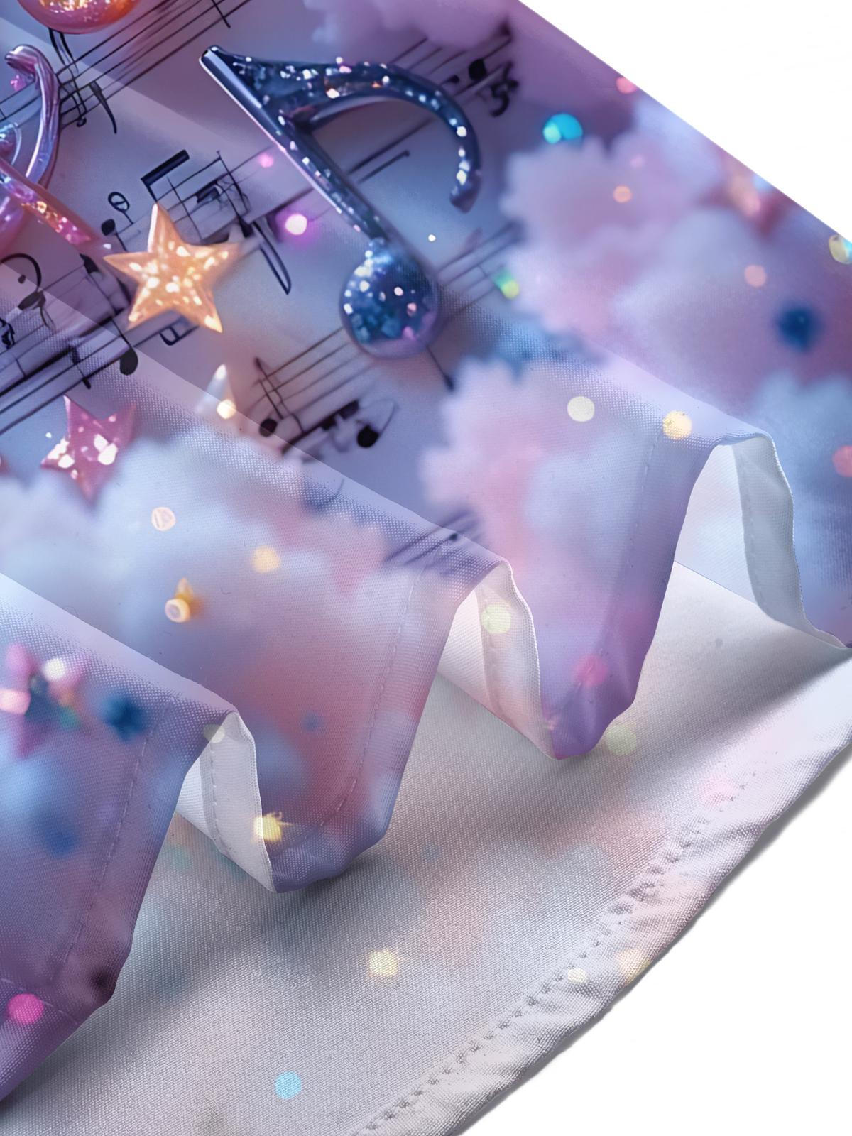 Note Print Men's Pocket Short Sleeve Shirts