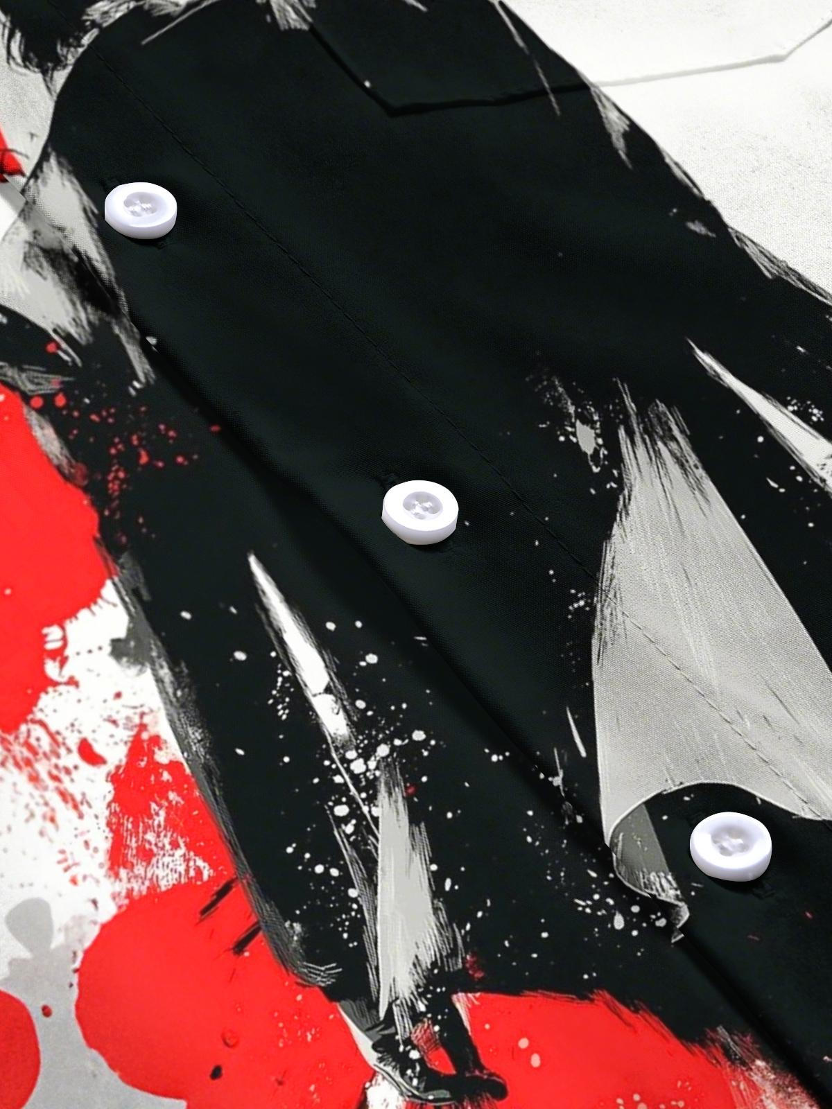 Joker Print Men's Pocket Short Sleeve Shirts