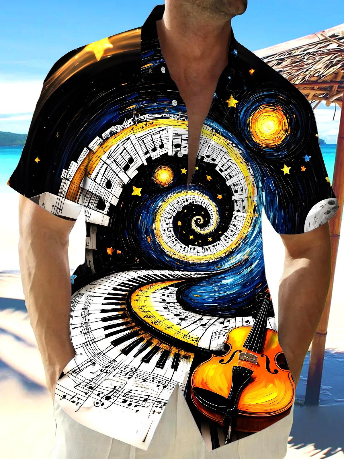 Violin Men's Pocket Short Sleeve Shirts