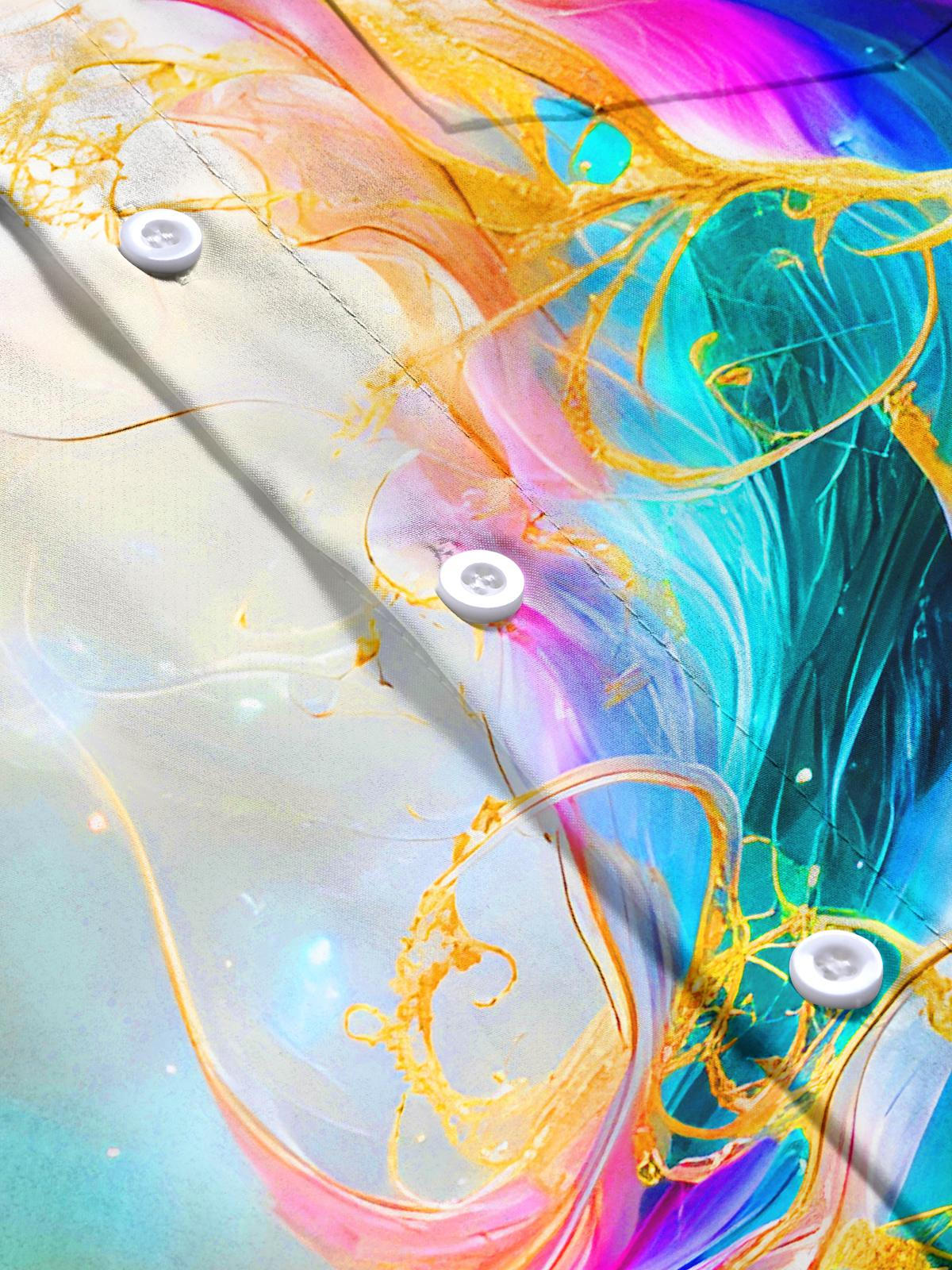 Molten Gold Fluid Art Men's Pocket Short Sleeve Shirts