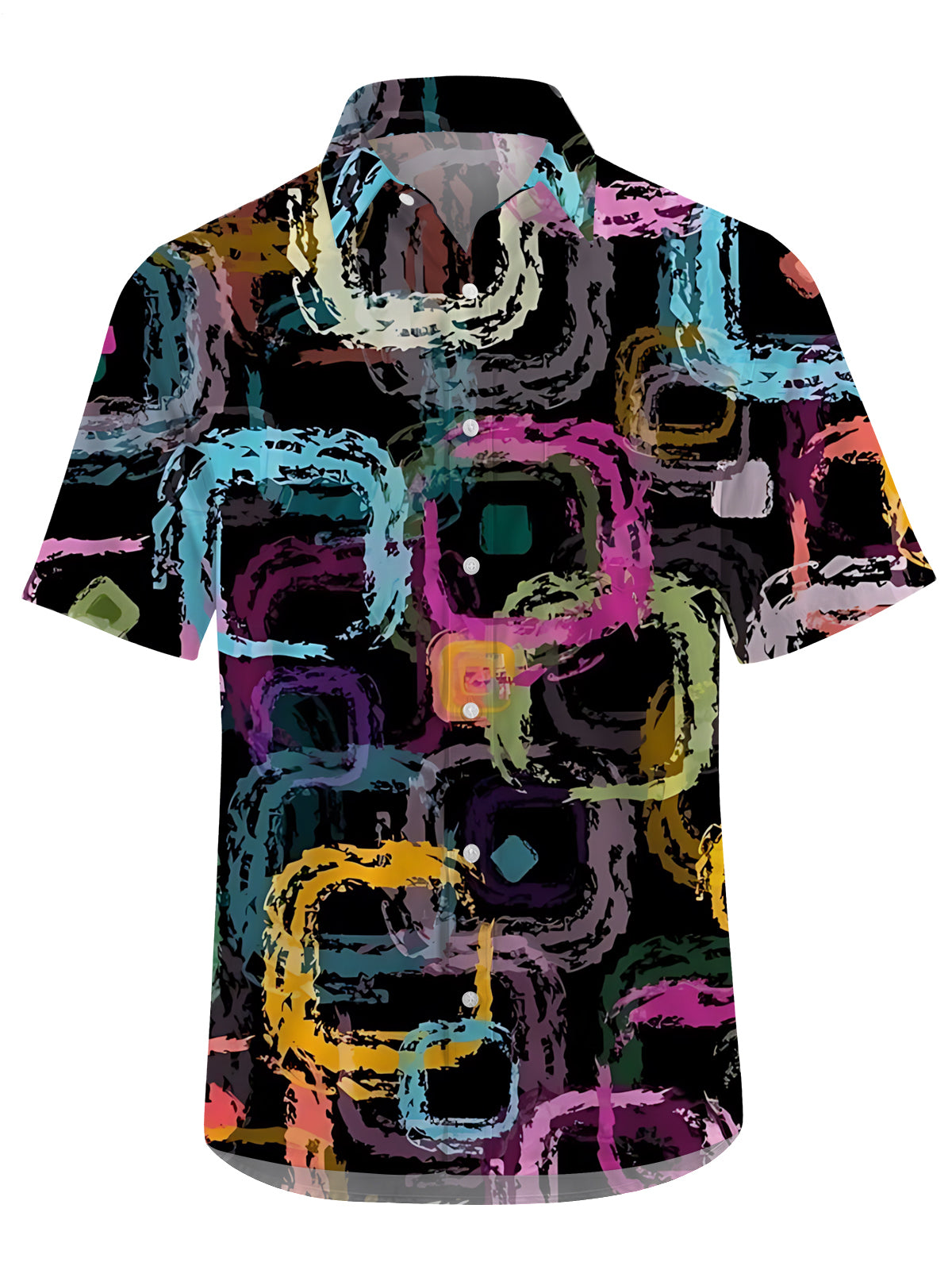 Geometric Art Print Men's Pocket Short Sleeve Shirts