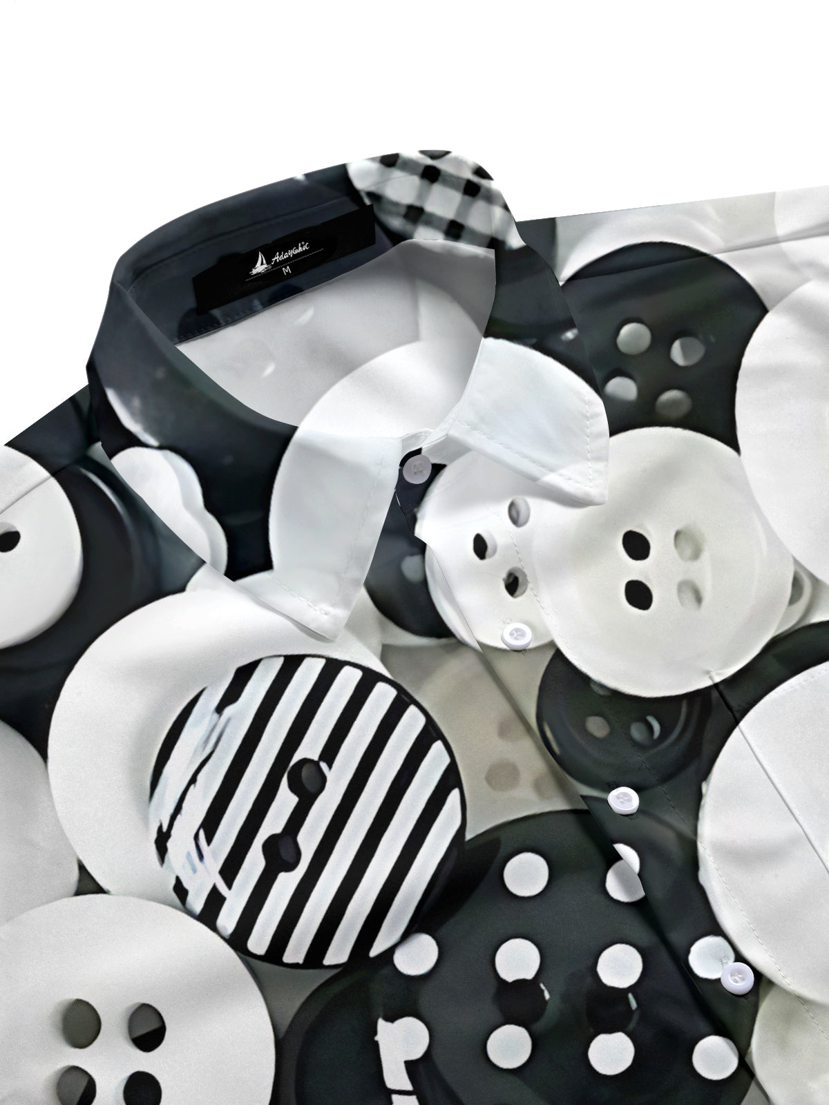 Button Print Men's Pocket Short Sleeve Shirts