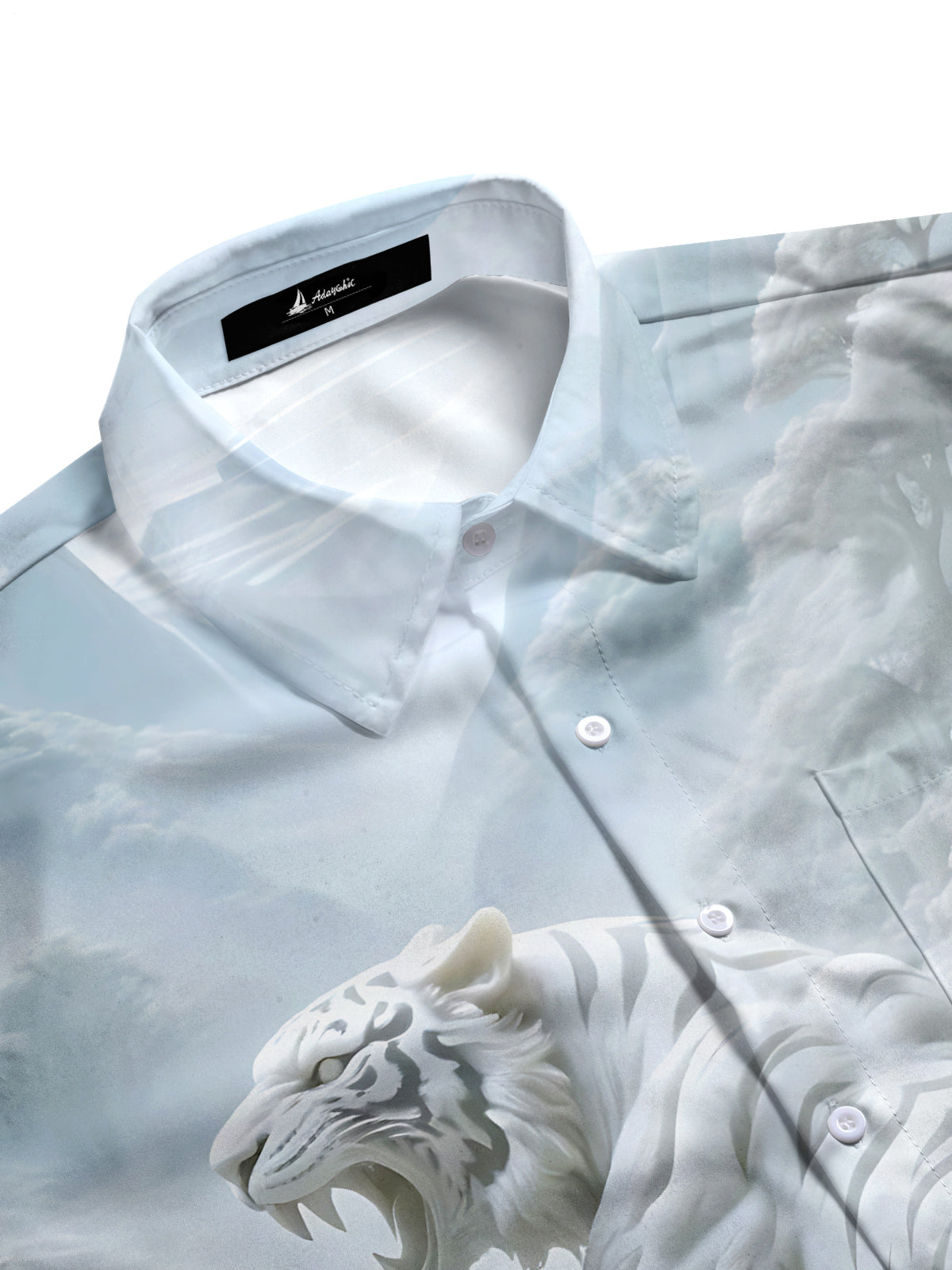 Forest Tiger Art Print Men's Pocket Short Sleeve Shirts