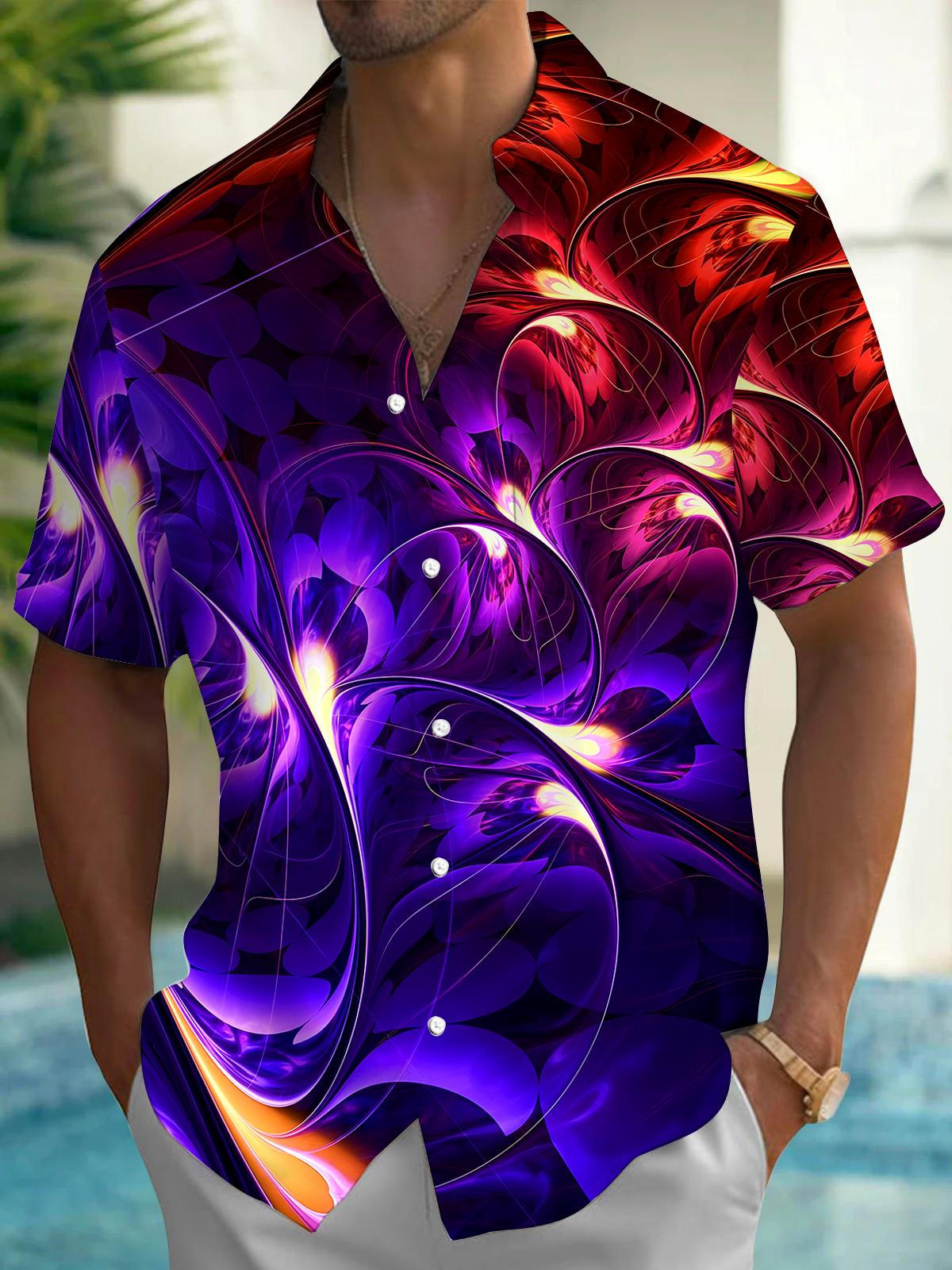 Poker Men's Pocket Short Sleeve Shirts