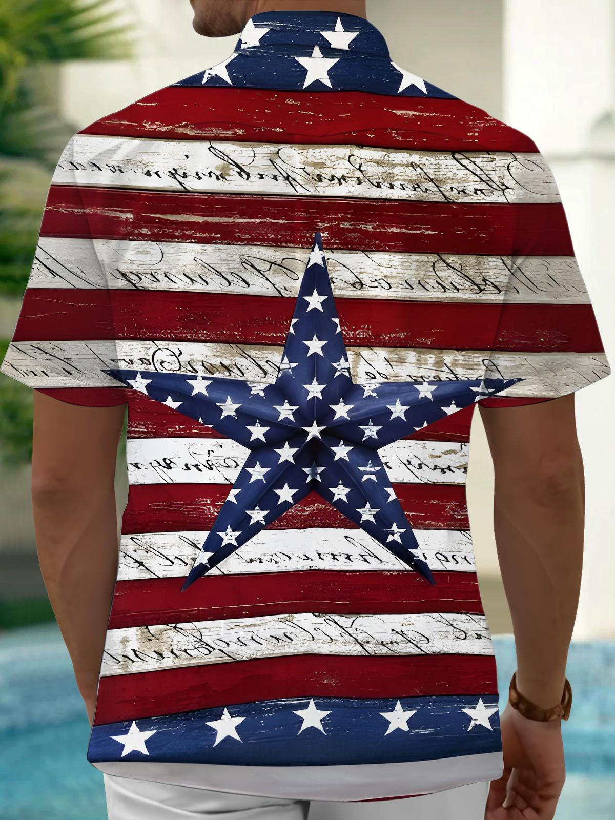 Independence Day Men's Pocket Short Sleeve Shirts