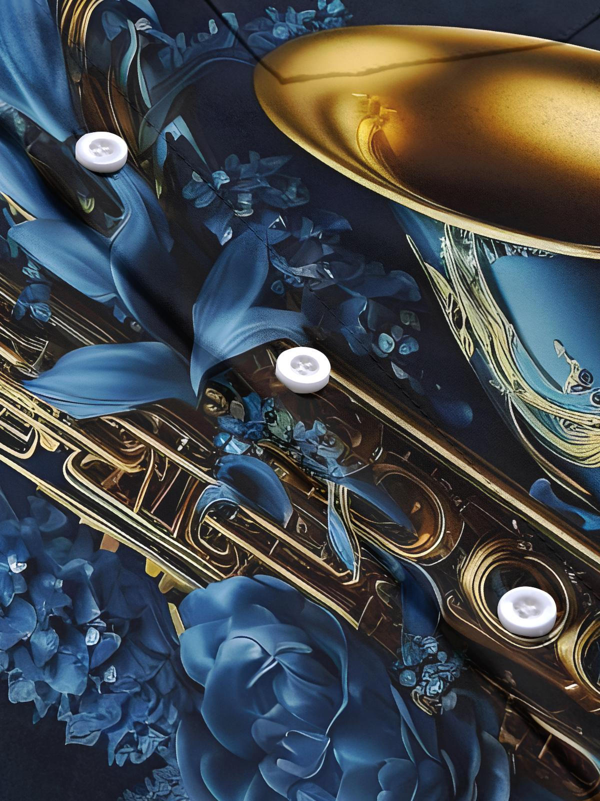 Saxophone Men's Pocket Short Sleeve Shirts