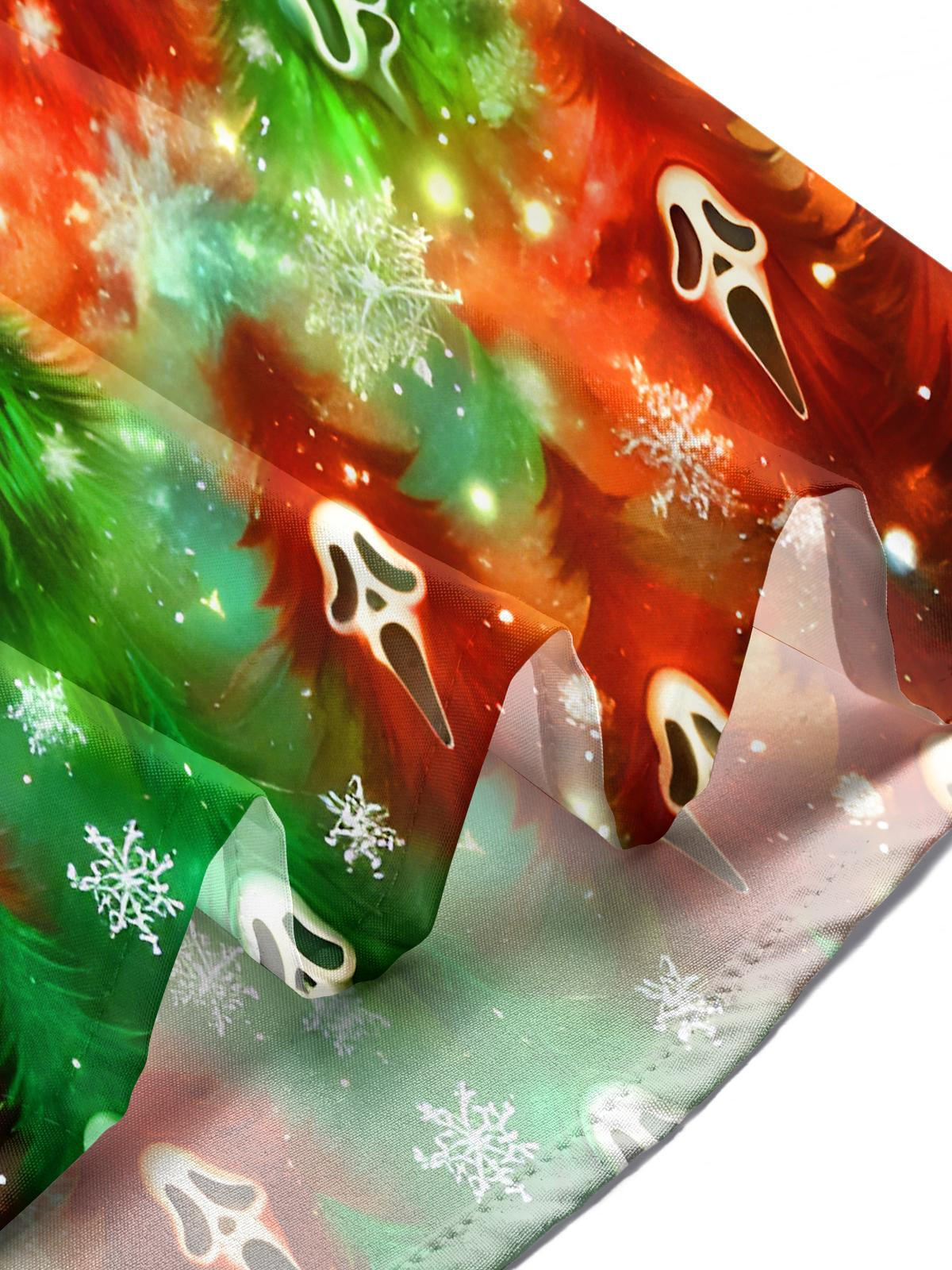 Funny Tie Dye Screaming Christmas Tree Snowflakes Xmas Men's Pocket Long Sleeve Shirts