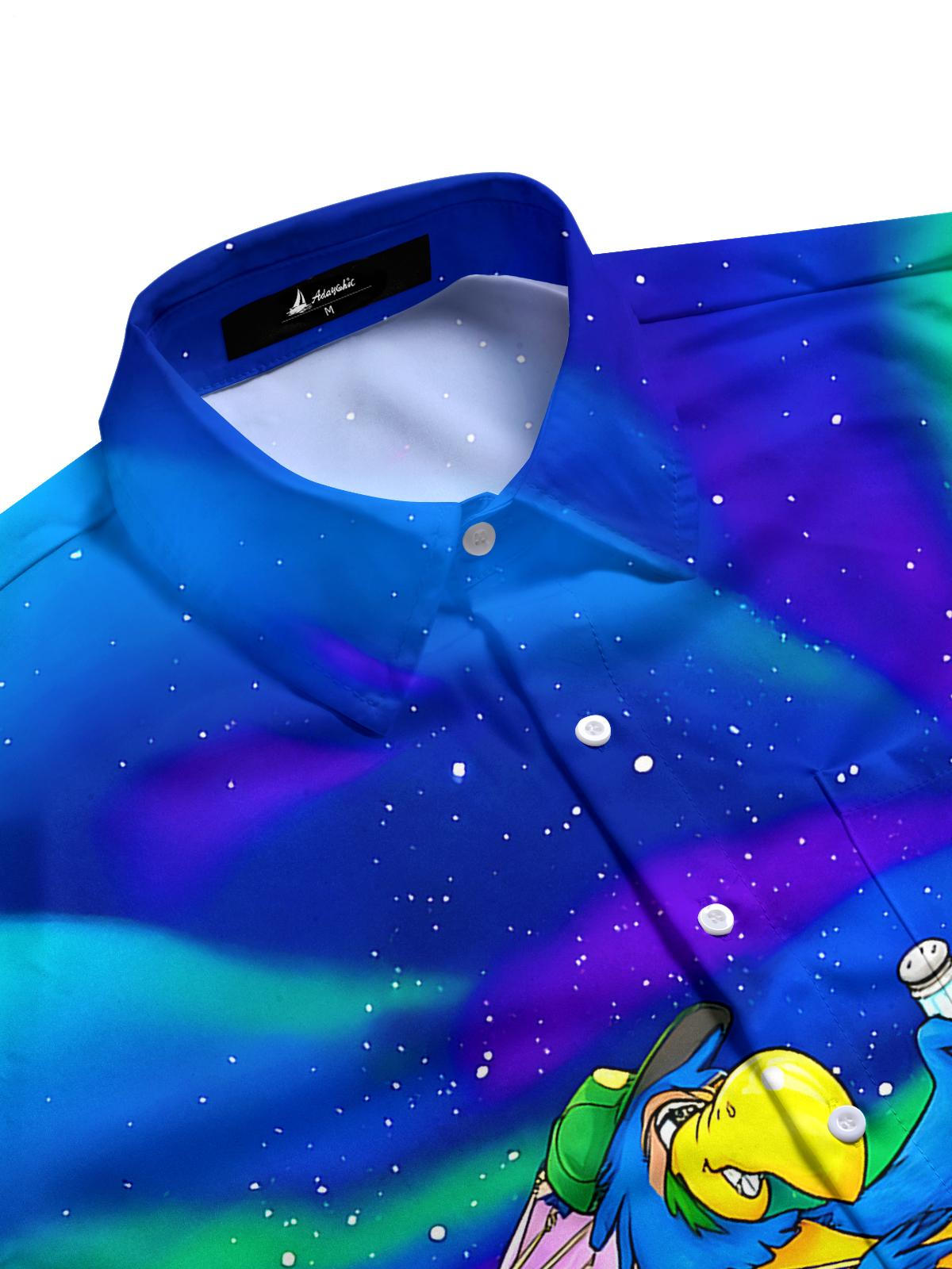 Parrot Abstract Men's Pocket Short Sleeve Shirts