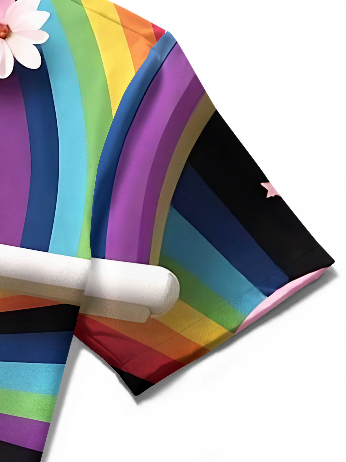 Rainbow Leopard Heart Print Men's Pocket Short Sleeve Shirts