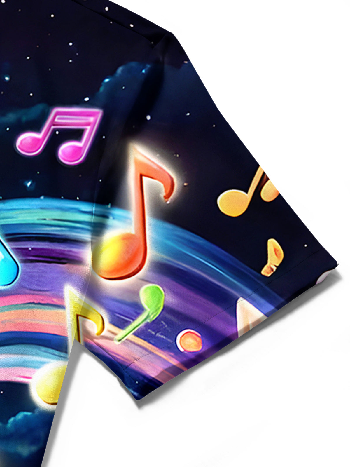 Moon Musical Note Men's Pocket Short Sleeve Shirts