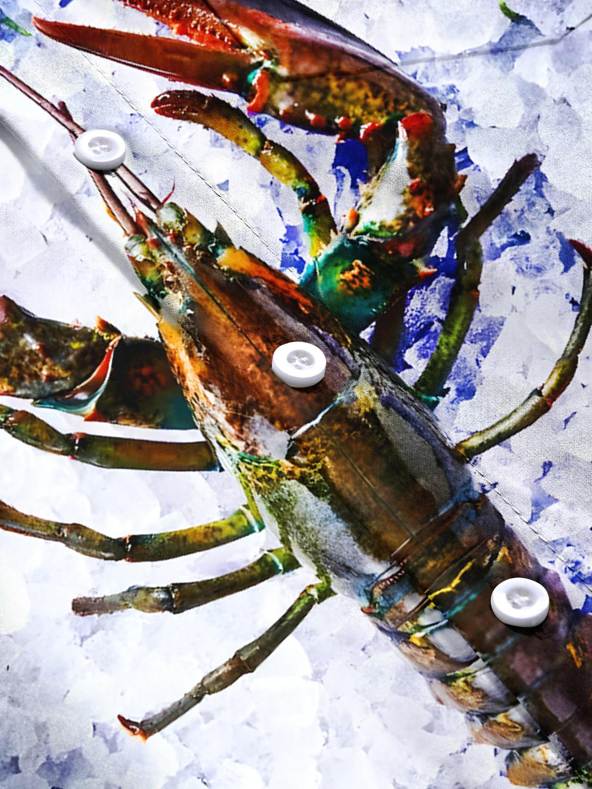 Seafood Crayfish Men's Pocket Short Sleeve Shirts