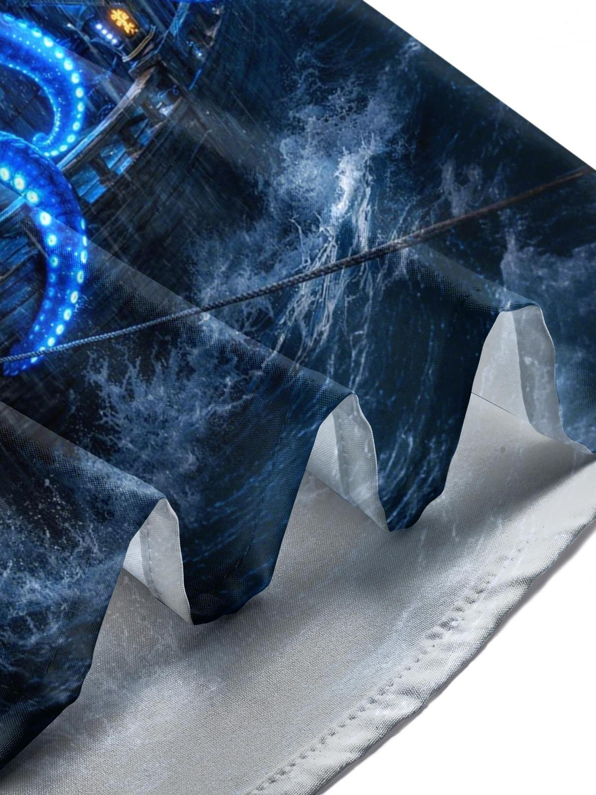 Octopus Print Men's Pocket Short Sleeve Shirts