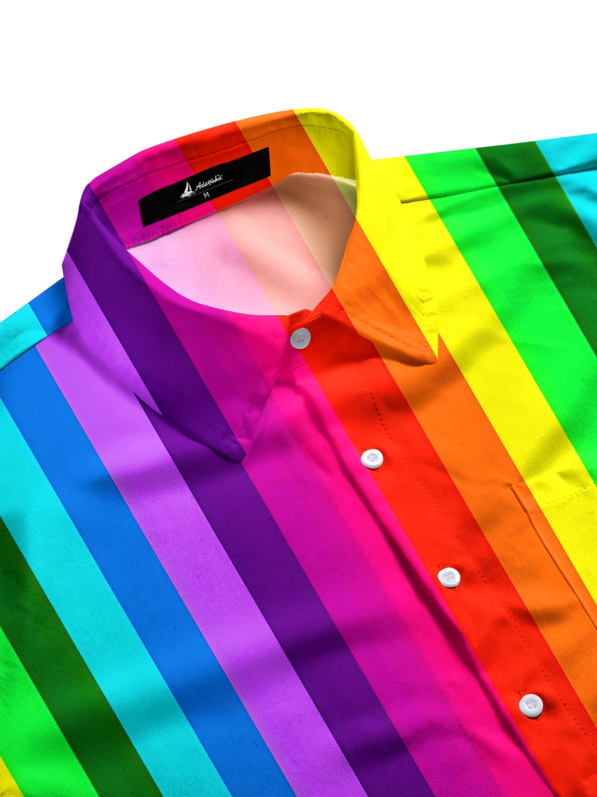 Stripes Men's Pocket Short Sleeve Shirts