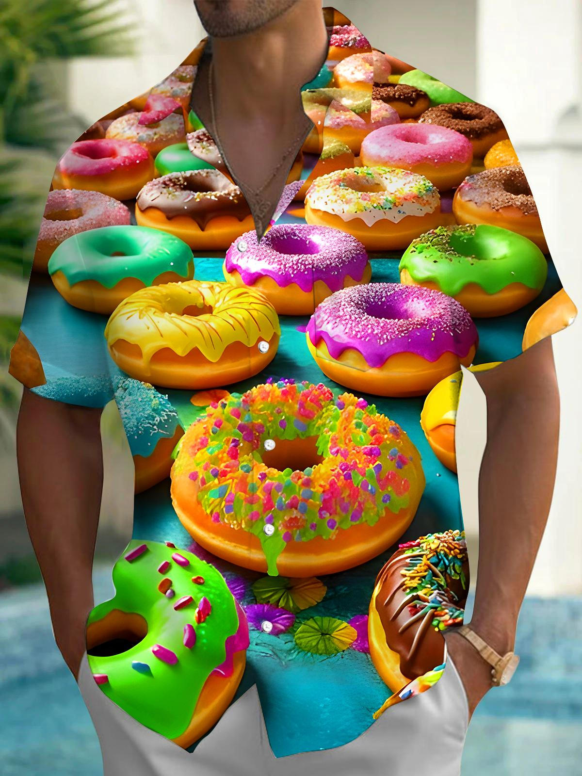 Donut Men's Pocket Short Sleeve Shirts