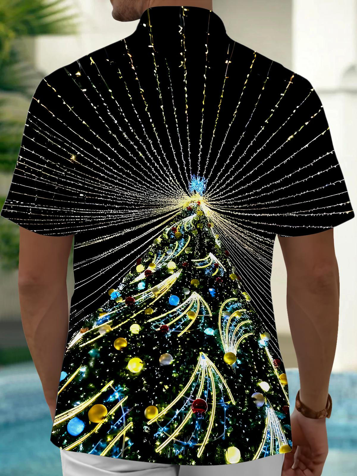 Christmas Tree Men's Pocket Short Sleeve Shirts