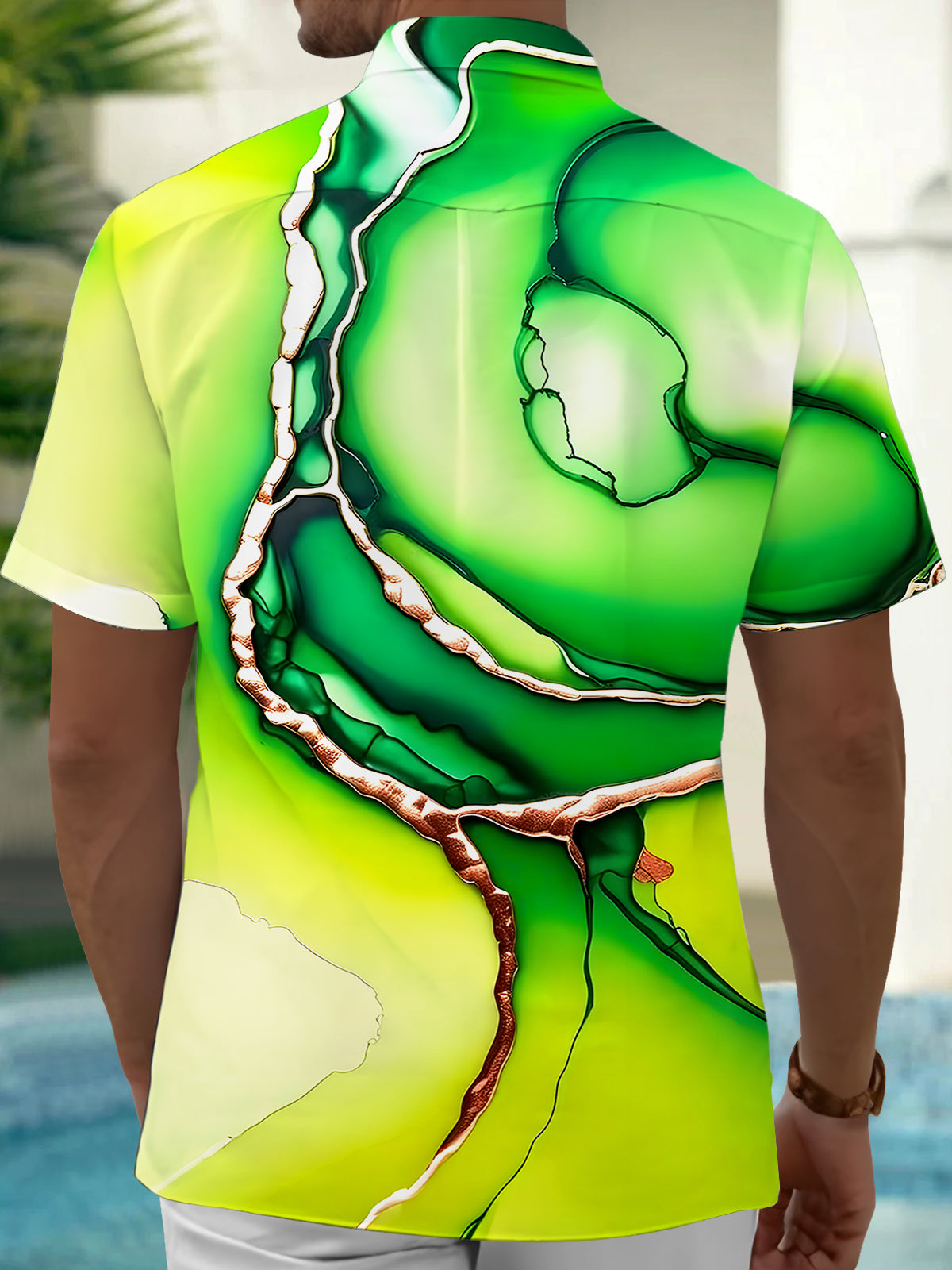 Abstract Men's Pocket Short Sleeve Shirts