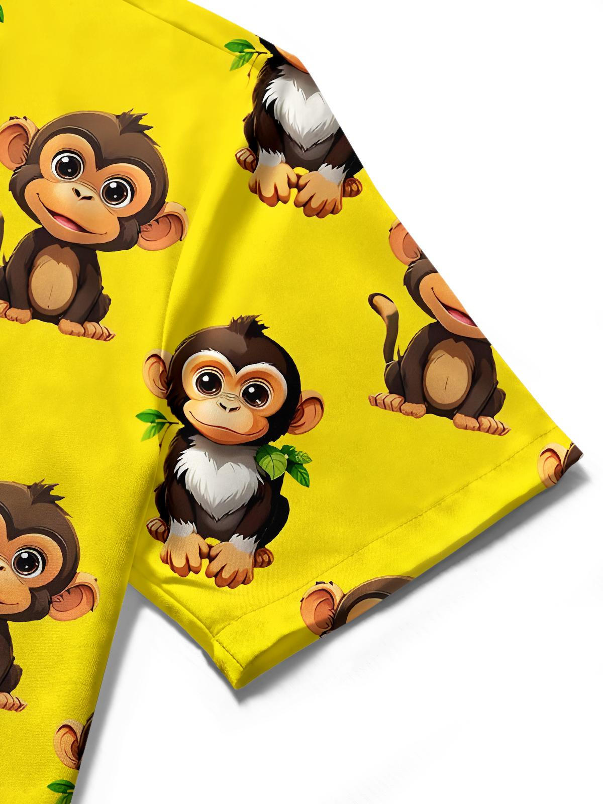 Monkey Men's Pocket Short Sleeve Shirts