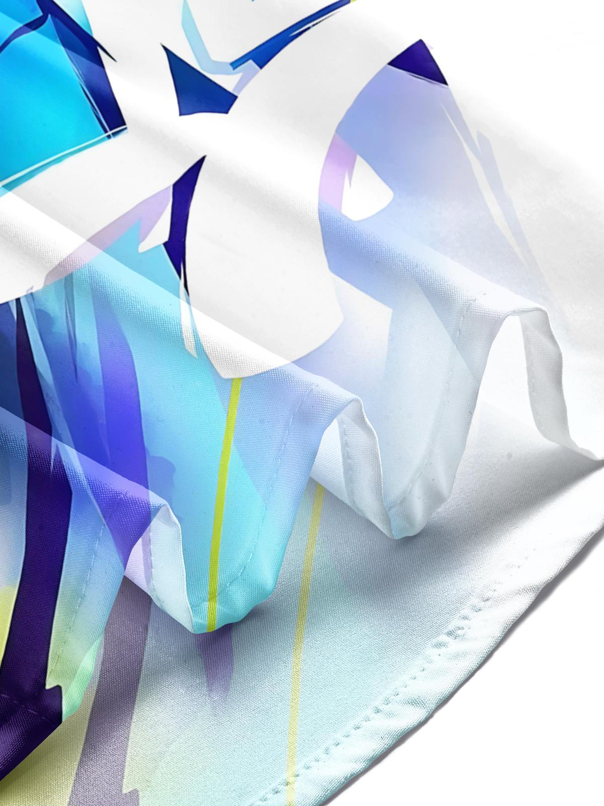 Bird Print Men's Pocket Short Sleeve Shirts